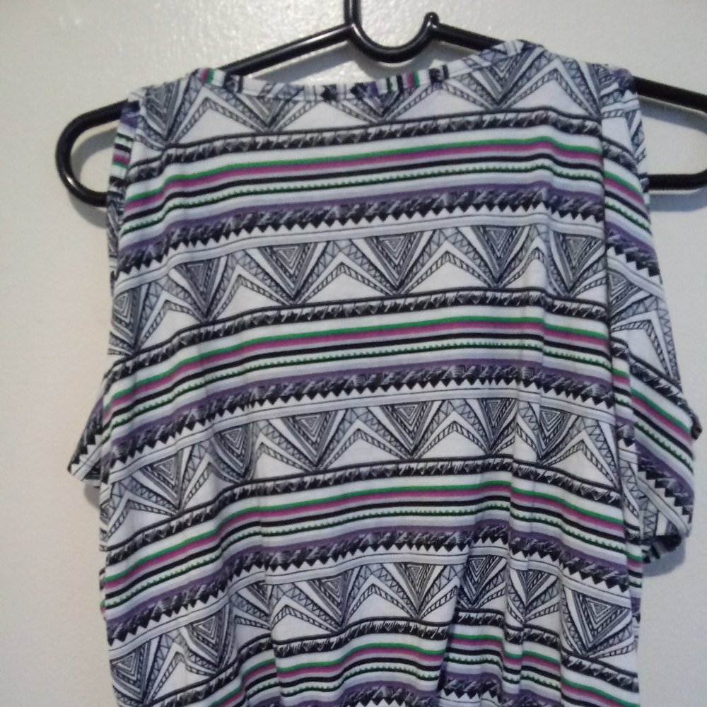 Medium multi color blouse open shoulder